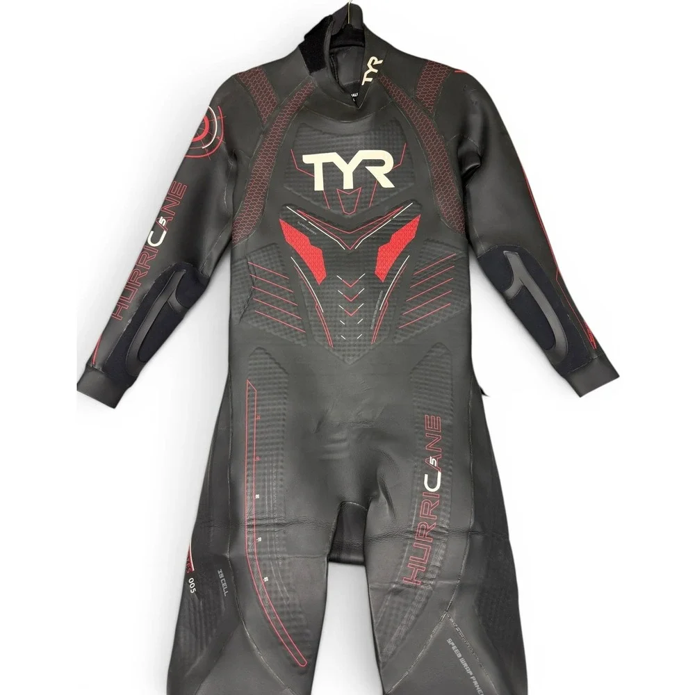TYR Wetsuit Mens L Black Hurricane C5 Full Body Triathlon Neoprene Cat 5 $1000